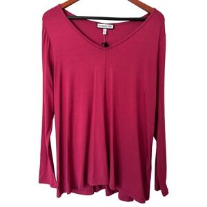 GG Collection Womens Top V Neck Long Sleeve Casual‎ Shirt NWT Size Medium